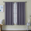 Simplebrand Ava Greyish Purple Blackout Curtains for Bedroom 63 Inch Length 2 Panels Set, Privacy Thermal Insulated Rod Pocket Door Window Curtains for Patio French Door Front Door, W40 x L63 Inch