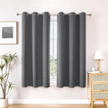 ChrisDowa Blackout Curtains 45 inches Long for Bedroom - 2 Panels Set Grommet Thermal Insulated Room Darkening Curtains for Living Room (Grey, 38 x 45 Inch)