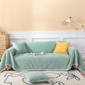 HANDONTIME Cute Sofa Covers Light Green Couch Covers for 3 Cushion Couch Sofa with White Daisy Lace Green Sofa Slipcovers Chenille Couch Cover for Dogs Sectional Sofa L Shape Futon Cover, 71" X118"