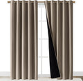 NICETOWN Total Shade Curtains and Draperies, Heavy-Duty Full Light Shading Drapes with Black Liner Backing for Villa/Hall/Dorm Window（Taupe, Package of 2 Panels, 70 inches Wide x 95 inches Long