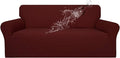 Easy-Going 100% Waterproof Couch Cover, Dual Waterproof Sofa Cover, Stretch Jacquard Sofa Slipcover, Leakproof Furniture Protector for Kids, Pets, Dog and Cat (Sofa, Wine)