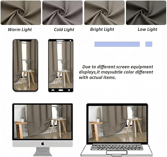 Simplebrand Ava Latte Blackout Curtains for Bedroom 90 Inches Long 2 Panels Set, Solid Privacy Energy Saving Living Room Window Treatment Curtains Blackout Drapes, W50 x L90 Inch, Latte