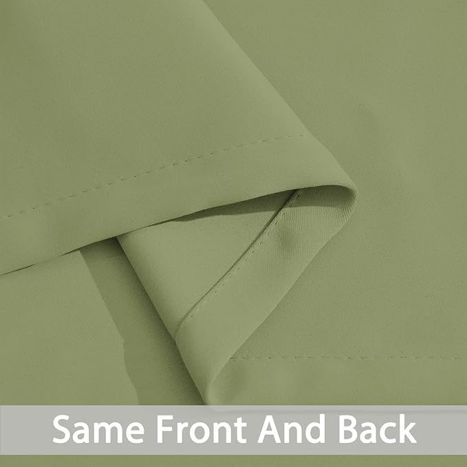Yakamok 84 Inch Length Blackout Curtains for Bedroom, Light Blocking Drapes Room Darkening Thermal Insulated Solid Grommet Panels for Living Room, (70Wx84L, Sage Green, 2 Panels)