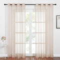 NICETOWN Sheer Taupe Curtains for Bedroom 120 inches Long, Grommet Elegant Voile Sheer Window Treatment Airy & Lightweight Elegant Drape for Living Room, W54 x L120, 2 Panels