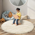 Super Soft Circle Rugs for Girls Princess Castle Toddlers Play Tent 6 Diameter Circular Area Rugs for Kids Bedroom Baby Room Decor Round Shag Playhouse Carpets(Φ6, Cream)