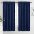 DWCN Blackout Curtains 63 Inch Length for Bedroom 2 Panels Set, Room Darkening Insulated Thermal Drapes for Living Room, Rod Pocket Window Treatment for Kids Boys Room (W52 x L63 Inch, Navy Blue)