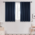Deconovo Blackout Curtains for Kitchen Window Back Tab and Rod Pocket Curtains Room Darkening Curtains 52Wx45L Inch Navy Blue 2 Panels