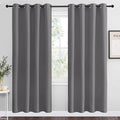 NICETOWN Blackout Curtains Panels for Bedroom, 2 Panels, 52 x 70 Inch, Gray, 3 Pass Microfiber Noise Reducing Thermal Insulated Solid Ring Top Blackout Window Drapes