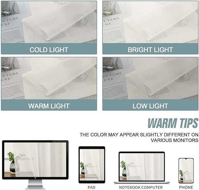 Extra Wide Sheer Ivory Curtains 84 Inches Long 2 Panels, Soft Airy Transparent Light Filtering Elegant Patio Curtains for Sliding Glass Door, Top Dual Rod Pocket Design, 2x59Wx84L Inches