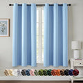 MIULEE Sky Blue Blackout Curtains for Bedroom Living Room 63 Inches Long 2 Panels, Thermal Insulated Room Darkening Drapes Solid Grommet Noise Reduction Light Blocking Window Treatments 40x63 Inch