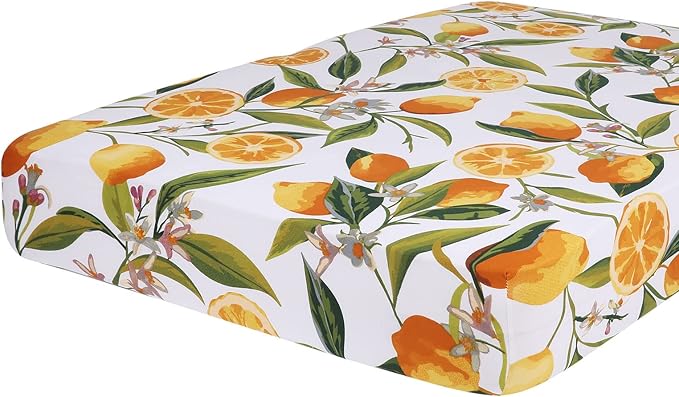 hyha Printed Couch Cushion Covers, Floral Sofa Covers Washable for 3 Cushion Couch, Stretch Pattern Outdoor Cushion Covers for Patio Furniture with Elastic Bottom(Large, Lemon)
