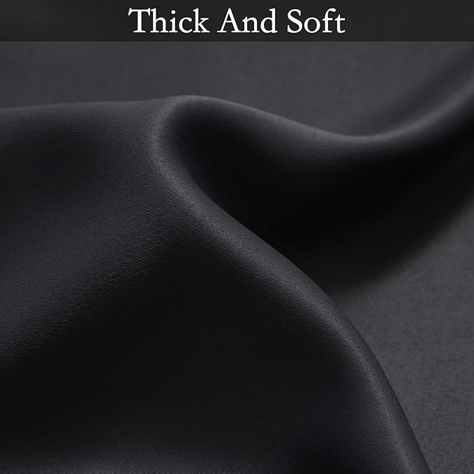 SimpleHome Ombre Room Darkening Curtains for Living Room, Light Blocking Gradient Black to Grey White Thick Thermal Insulated Grommet Window Curtains/Drapes for Bedroom, 2 Panels, 52x72 inches Length
