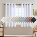 H.VERSAILTEX Elegant Natural Linen Blended Energy Efficient Light Filtering Linen Semi Sheer Textured Curtains/Nickel Grommet Window Treatments Panels/Drapes (Set of 2, Bright White, 52" x 45")