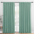 NICETOWN 2 Panels Blackout Curtains, Rod Pocket Thermal Insulated Drapess for Bedroom, Privacy Protection Easy-Care Heavy Duty Curtains for Living Room/Dining Room, W70 x L95 inches, Aqua