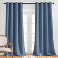 NICETOWN Stone Blue Blackout Curtains 96 inches Long, Grommet Thermal Insulated Room Darkening Window Treatments Voice Reducing for Bedroom/Kids Room, W52 x L96, 2 Panels