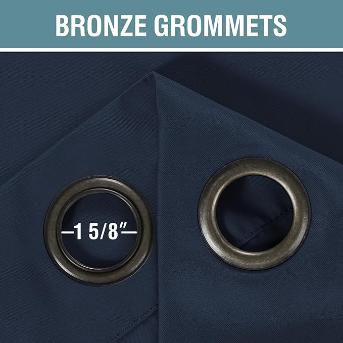 H.VERSAILTEX Ultra Thick and Soft Curtains Blackout for Bedroom Window Treatment Boys Girls Kids Bedroom Curtains Thermal Insulated Grommet Curtain Panels for Living Room - 52'W by 84'L, Navy, 1 Panel