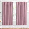 NICETOWN 2 Panels Blackout Curtains, Rod Pocket Window Curtains Room Darkning Drapes for Bedroom/Living Room, Thermal Insulated Solid Draperies for Home Office/Study, 62 by 72-Inch, Rouge Pink