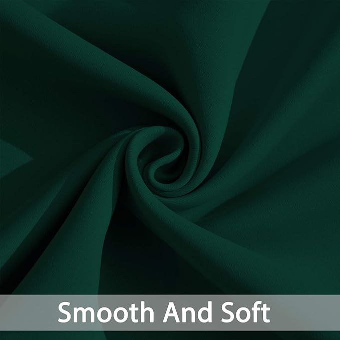 Yakamok 63 Inch Long Dark Green Blackout Curtains Room Darkening Thermal Insulated with Grommet Blackout Drapes for Bedroom, 52Wx63L inch, 2 Panels