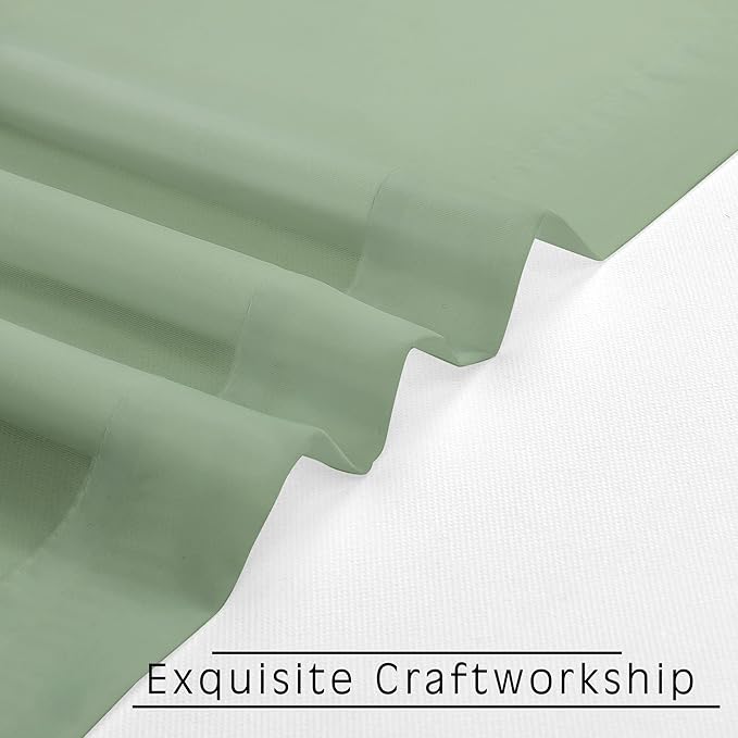 OWENIE Sheer Curtains, Sage Green Sheer Curtains 63 inch Length 2 Panels Set, Rod Pocket Voile Fimly Sheer Drapes for Living Room/Bedroom, 2pcs, Each 42" W x 63" L