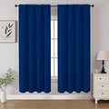 CUCRAF Royal Blue Blackout Curtains 63 inch Length 2 Panels Set, Rod Pocket Room Darkening Drapes for Bedroom Living Room, Insulated Thermal Light Blocking Window Curtain (W52 x L63 Inch)