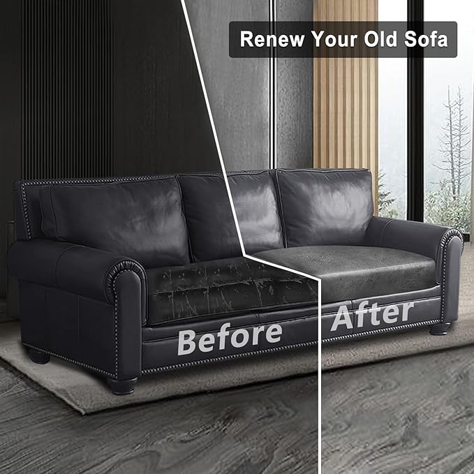 Leather Look Couch Cushion Covers Sofa Seat Slipcovers Sets Couches Furniture Protector for Sectional Armchair Loveseat Pets Kids Stretch Spandex Fabric (1 Cushion XL Sofa, Light Grey)