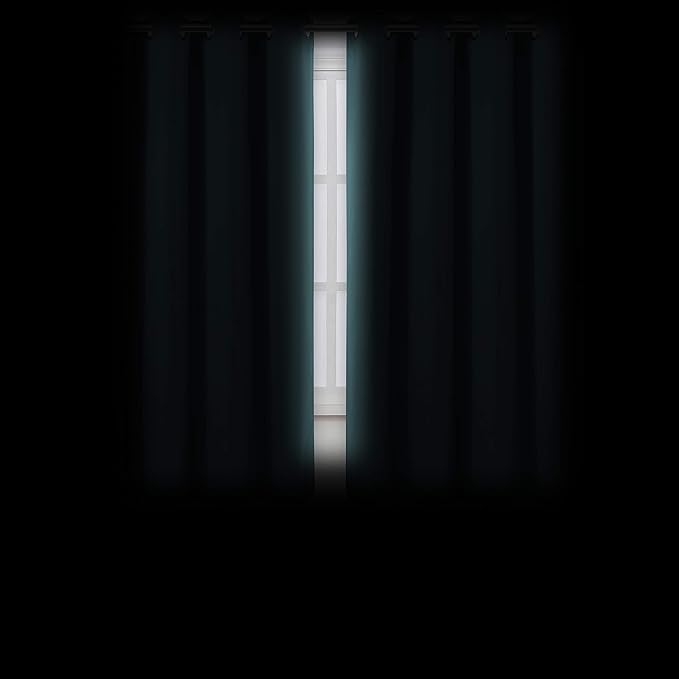 LEMOMO Sea Teal Thermal Blackout Curtains/52 x 63 Inch/Set of 2 Panels Room Darkening Curtains