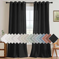 H.VERSAILTEX Living Room Linen Curtains Home Decorative Nickel Grommet Curtains Privacy Added Energy Saving Light Filtering Window Treatments Panels for Bedroom, Heather Black, 2 Panels, 52 x 108 Inch