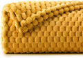BEDELITE Fleece Blanket Twin Size for Bed Couch, 3D Jacquard Decorative Mustard Yellow Throw, Soft and Cozy Warm Plush Fuzzy Blanket All Seasons Suitable, 60x80Inches