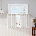 Cream Linen Kitchen Curtains 30 Inches Long 2 Panels Back Tab Rod Pocket Farmhouse Light Filtering Semi Sheer Short Curtain Solid Privacy Cafe Tier Curtains for Bathroom Basement Camper 36x30