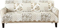Great Bay Home Reversible Patchwork Sofa Cover - Washable Slipcover Furniture Protector with Elastic Straps - Perfect for Kids & Pets - Box-Stitched Detail (Taupe)