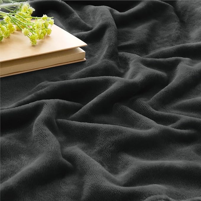 BEDELITE Fleece Blanket Charcoal Grey Throw Blankets for Couch & Bed, Luxury Plush Cozy Fuzzy 60x80 inches, Super Soft Warm Lightweight Throw for Travel Camping