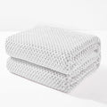 Exclusivo Mezcla Fleece Bed Blanket King Size, Super Soft and Warm Blankets for Couch, Sofa and Bed Waffle Textured, Cozy, Fuzzy and Lightweight (Heather Light Grey, 90x104 Inches)