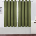 LEMOMO Olive Green Blackout Curtains 66 x 63 Inch Length/Set of 2 Curtain Panels/Thermal Insulated Room Darkening Blackout Curtains for Bedroom