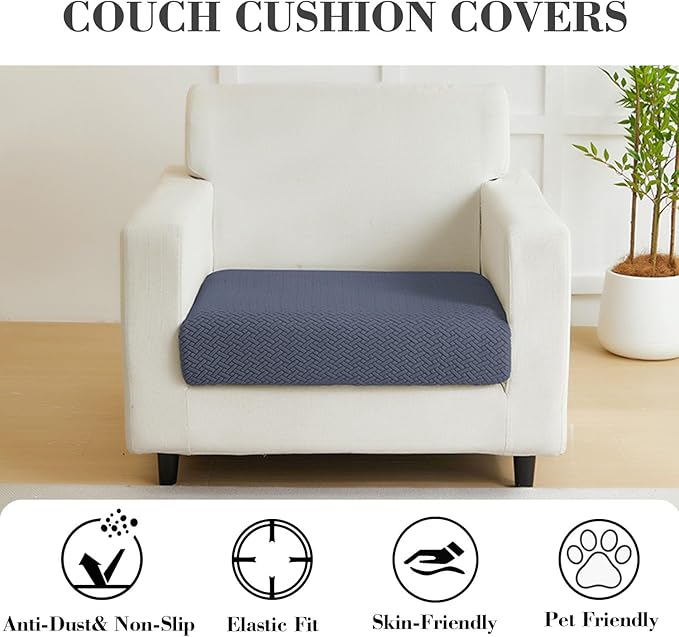 Sofa Covers Couch Covers for Sofa Pet Friendly Couch Cushion Covers Universal Sofa Covers Washable Stretch Slipcovers for Sectional Sofa (Texture Metal Gray,Large Single Seat Cover)