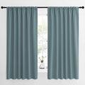 NICETOWN Greyish Blue Blackout Curtains Panels for Window, Thermal Insulated Rod Pocket Blackout Drapes/Draperies for Living Room (2 Panels, W62 x L63 inches)