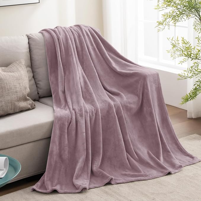 BEDELITE Fleece Blanket Twin Size Dusky Violet Throw Blankets for Couch & Bed, Luxury Plush Cozy Fuzzy Blanket 60x80 inches, Super Soft Warm Lightweight Throw Blanket for Travel Camping