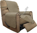 ISSUNTEX Double Protection 100% Waterproof Recliner Covers for Living Room, Reversible Furniture Protector Recliner Couch Sofa Slipcover for Dogs, Pets, Kids (Recliner, Beige/Beige)
