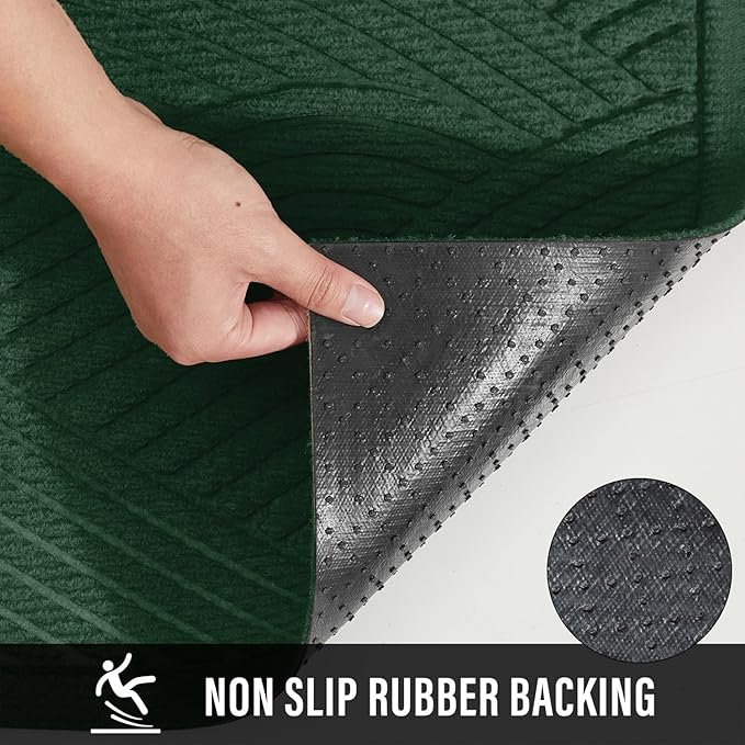 HIYARD Sturdy Front Door Mat, Absorbent Muddy Dirt Resist Welcome Door Mats Outdoor Indoor, Stain and Fade Resistant, Non-Slip Backing Entry Mat Low Profile Doormat for Entryway, 36×24, Green