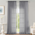 OWENIE Grey Sheer Curtains 120 Inches Long 2 Panels Set, Airy Lightweight Sheer Grey Curtains for Living Room Bedroom, Farmhouse Voile Filmy Rod Pocket Curtains Drapes, 2 Pcs, Each 59" Wx120 L Inch