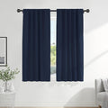 Pony Dance Blackout Curtains Thermal Insulated Window Treatment Panels Room Darkening Shade Drapes for Living Room Back Tab/Rod Pocket Bedroom Draperies, 34 x 63 Inch, Navy Blue, 2 Panels