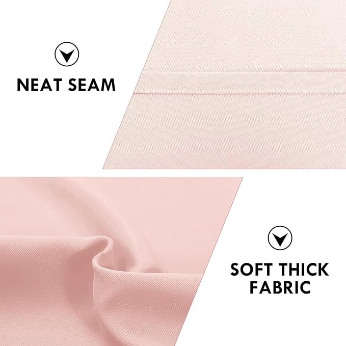 DWCN Blackout Curtains for Living Room Thermal Insulated, Energy Saving & Noise Reducing Bedroom Curtains, Blush Pink, W 70x L 63 Inch, Set of 2 Rod Pocket Curtain Panels