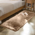 ORINOVA Beige Faux Fuzzy Area Rugs for Bedroom Machine Washable Sheepskin 2x6 Fluffy Fur Rugs for Living Room Runner Rugs for Hallway Nursery Furry Rug Home Décor