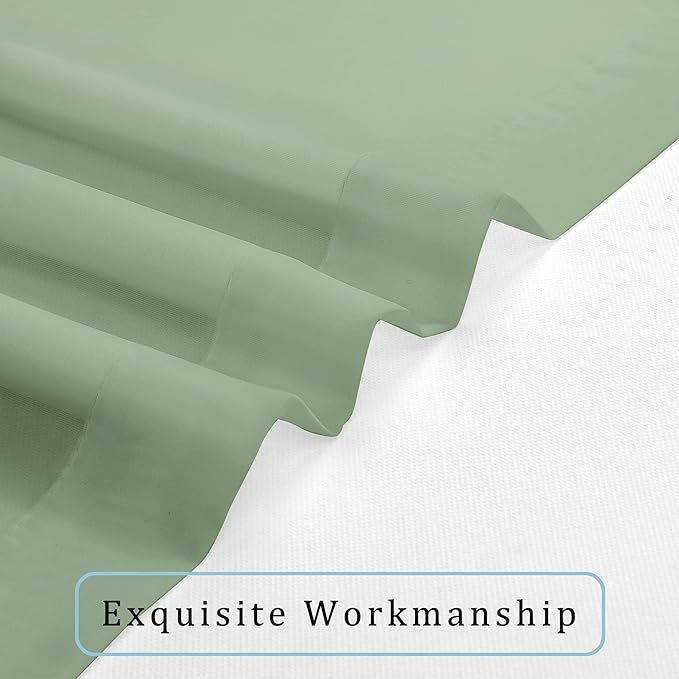 OWENIE Sage Sheer Curtains 144 inch Extra Long, Elegant and Airy Drapes Translucent Window Treatments for Living Room/Bedroom, Sage Green, 2 Panels=84" Wide