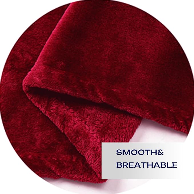 JIAHANNHA Fleece Blanket King Size Red 108 by 90 Inches Blankets for Couch Sofa Bed 280GSM,Super Soft Cozy and Luxury Bed Blanket for All Season