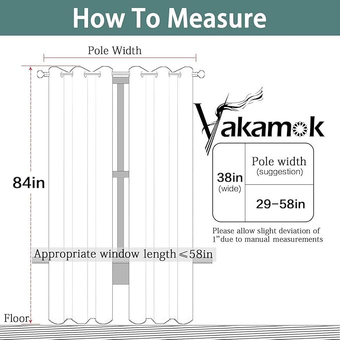 Yakamok Dark Green Blackout Curtains for Bedroom, Room Darkening Thermal Insulated Grommet Window Curtains, Light Blocking Blackout Drapes for Living Room, 38Wx84L inch,2 Panels