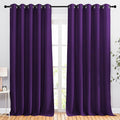 NICETOWN Bedroom Blackout Curtains & Drapes - Energy Saving Thermal Insulated Solid Grommet Light Blocking Window Treatments Privacy Room Divider for Living Room (2 Panels, Royal Purple, W66 x L102)