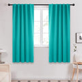 Deconovo Blackout Curtains, Thermal Insulated, W42 x L72 2 Panels, Back Tab, Machine Washable, Room-Darkening Drapes for Bedroom/Living Room Turquoise