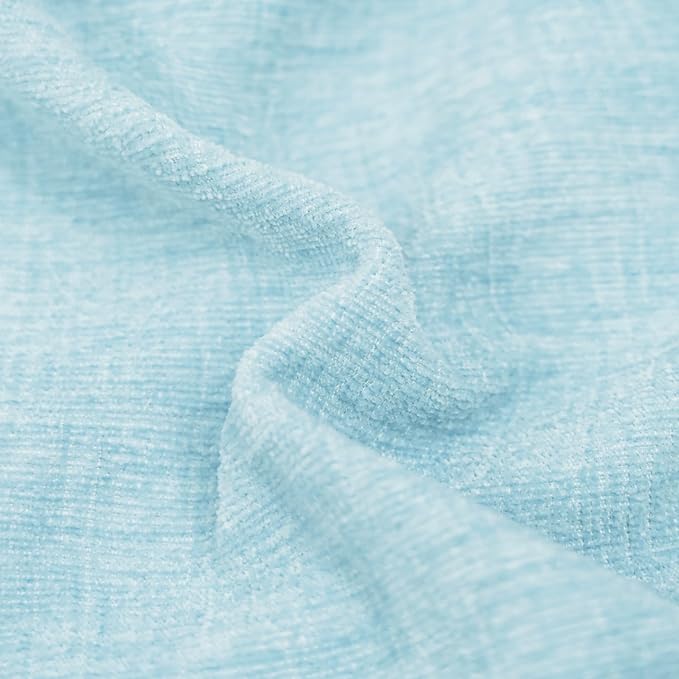 CaliTime Throw Pillow Covers Decorative 20 X 20 Inches Pack of 2 Cozy Chenille Cushion Cases for Couch Sofa Bed Living Room Home Light Blue Grey