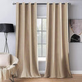 MIULEE 2 Panels Blackout Velvet Curtains Solid Soft Grommet Camel Beige Curtains Thermal Insulated Soundproof Room Darkening Drapes for Living Room Bedroom 52 x 84 Inch
