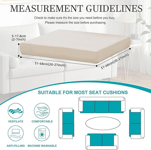 14 Pcs Stretch Patio Cushion Covers,Outdoor Couch Covers Replacement,Outdoor Couch & Sofa Slipcovers,for Patio Furniture Cushion Covers,Washable Reusable Furniture Protector (Beige,Cover Only)